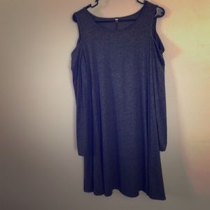 Open shoulder grey dress